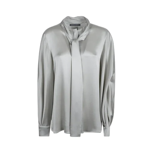 Tie-Neck Long-Sleeve Top