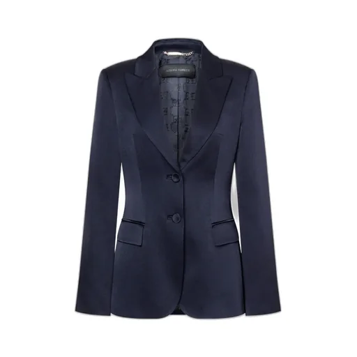 Buttoned Satin Blazer