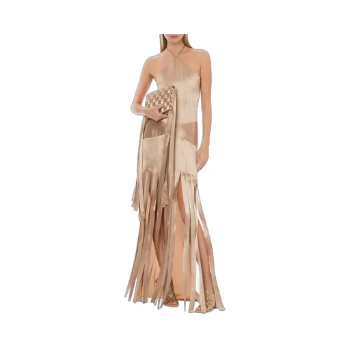 Pleated Sleeveless Halterneck Gown