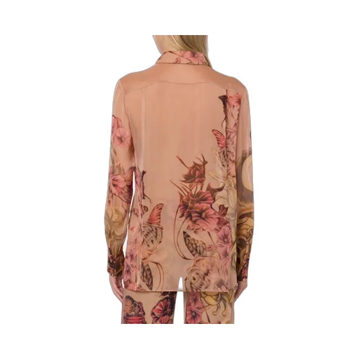 Tattoo-Print Silk Shirt