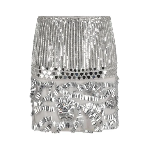 Sequin-Embellished High Waist Mini Skirt