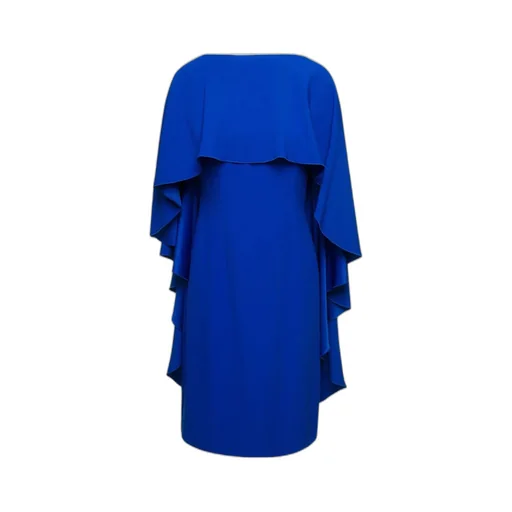 Ruffle-Detailed Cape Design Dress