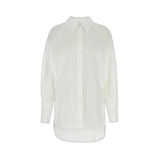 Semi-Sheer Curved Hem Shirt