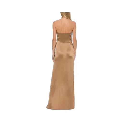 Pleated Sleeveless Halterneck Gown