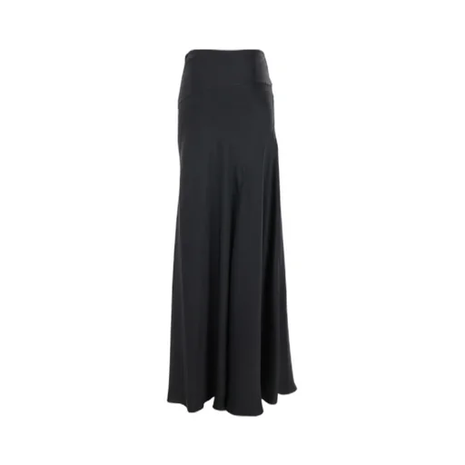 Fluted Side-Slit Satin Skirt