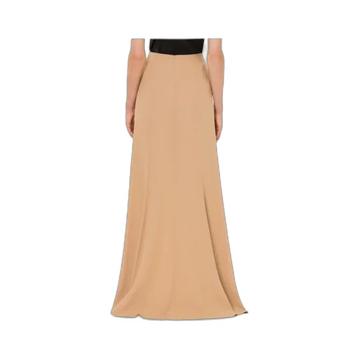 High-Waist Straight-Hem Satin Long Skirt