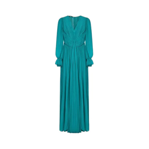 Silk Ruched-Detail Maxi Dress