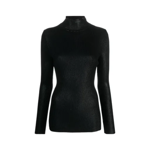 High-Neck Ribbed-Knit Jumper
