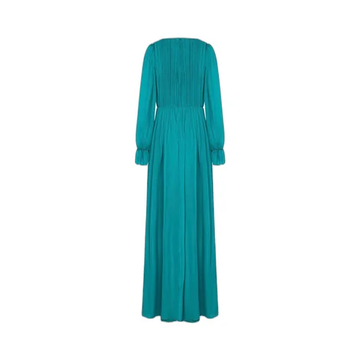 Silk Ruched-Detail Maxi Dress