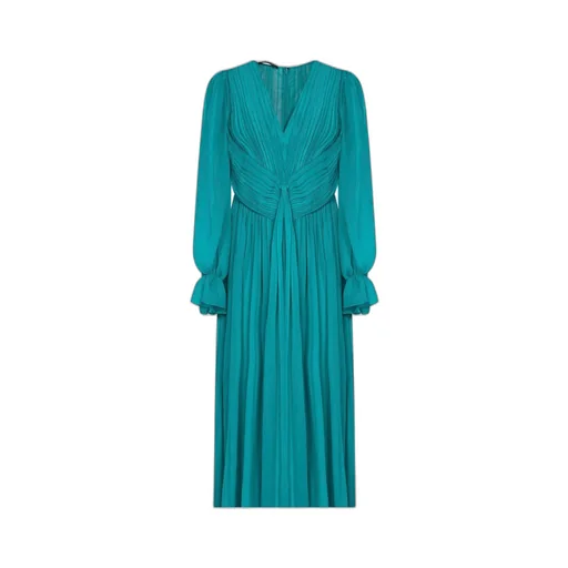 Silk Ruched-Detail Maxi Dress