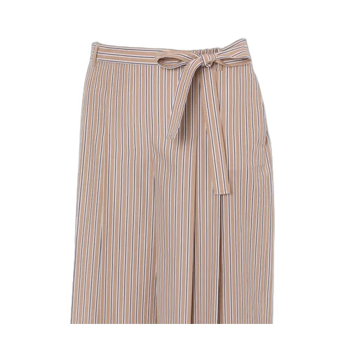 Striped Pleated Wide-Leg Trousers