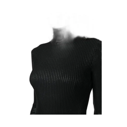 High-Neck Ribbed-Knit Jumper