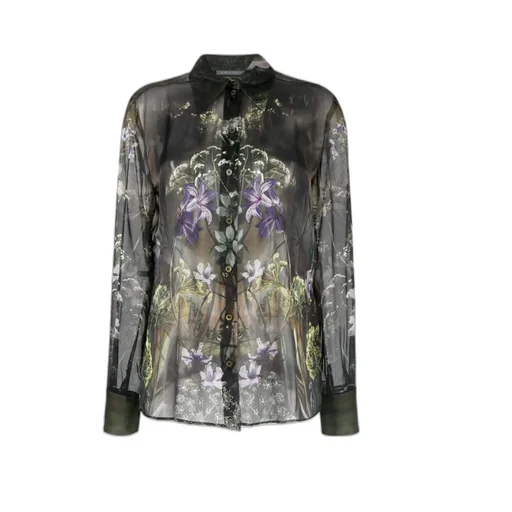Floral-Printed Long-Sleeved Shirt