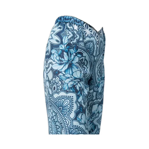 Silk Graphic-Print Wide-Leg Trousers