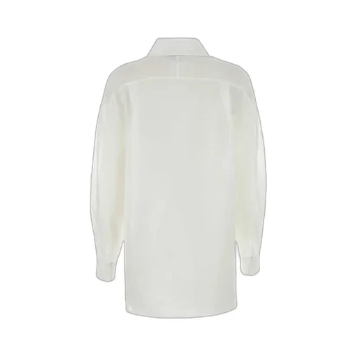Semi-Sheer Curved Hem Shirt