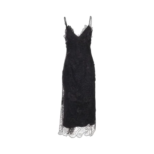 Embroidered Strapped Midi Dress