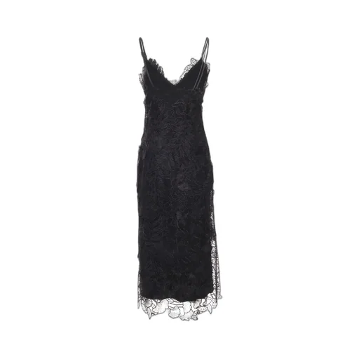 Embroidered Strapped Midi Dress