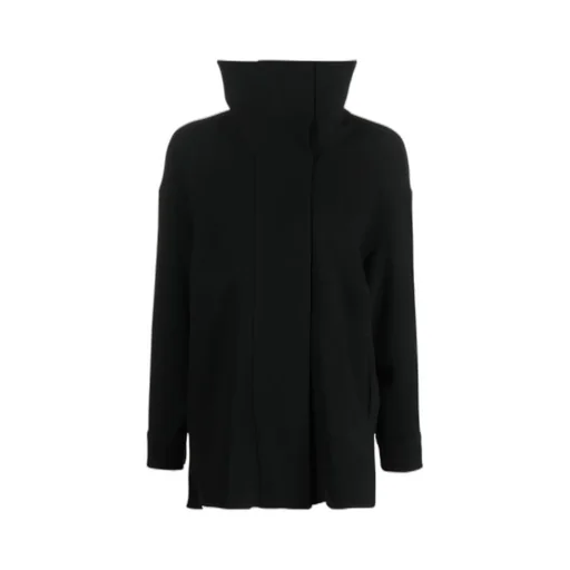 High-Neck Exposed-Seam Top