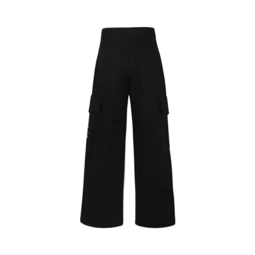 Logo Embroidered Wide-Leg Cargo Trousers