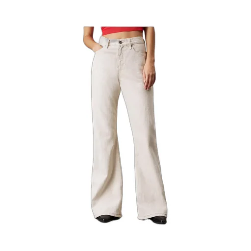 Relaxed Flared Linen Blend Jeans