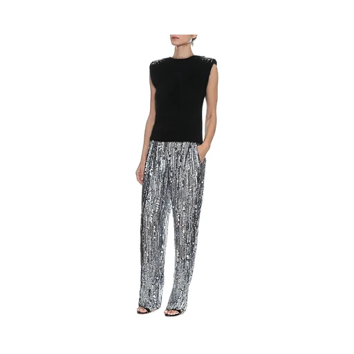 Rabbit Hair Crystal Inlaid Pullover