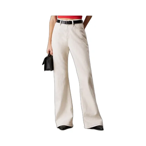 Relaxed Flared Linen Blend Jeans