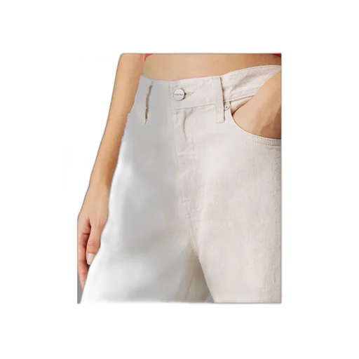 Relaxed Flared Linen Blend Jeans