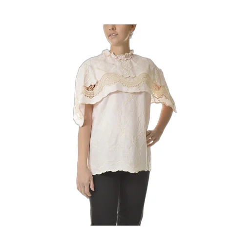 Embroidered Short-Sleeve Blouse
