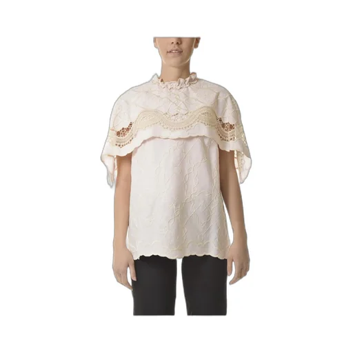 Embroidered Short-Sleeve Blouse