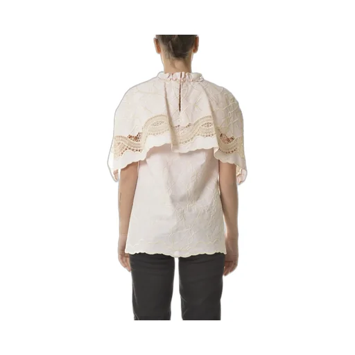 Embroidered Short-Sleeve Blouse