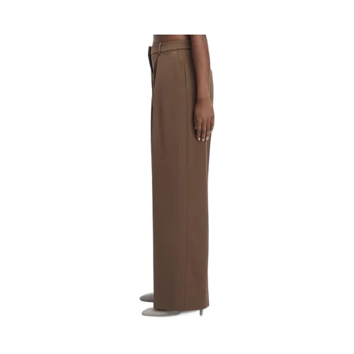 Wool Wide-Leg Casual Pants