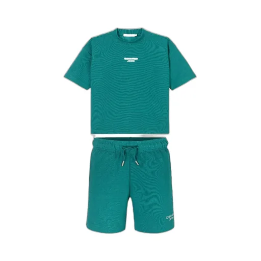 Ottoman Logo Embroidered Shorts And T-Shirt Set
