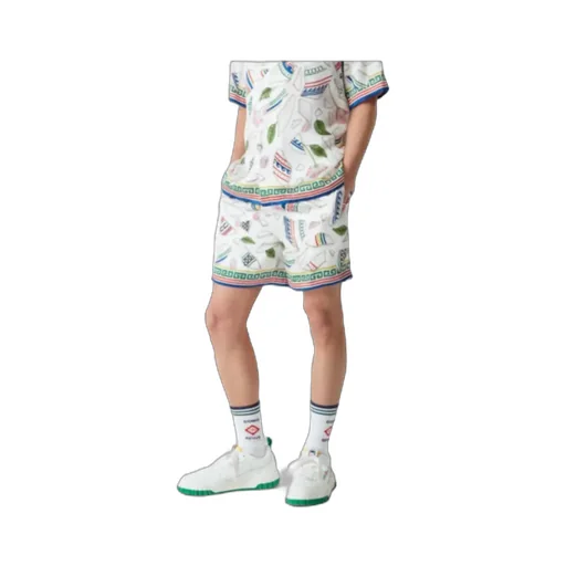 Graphic Printed Drawstring Bermuda Shorts