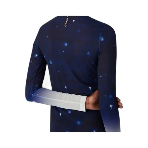 Graphic Printed High-Neck Top