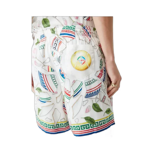 Graphic Printed Drawstring Bermuda Shorts