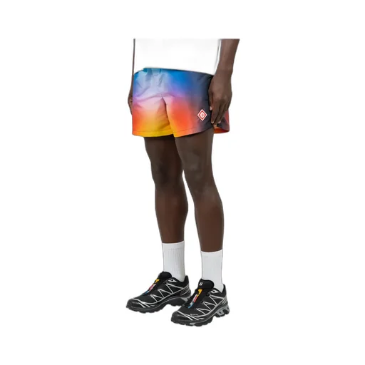 Gradient-Effect Logo Patch Swim Shorts