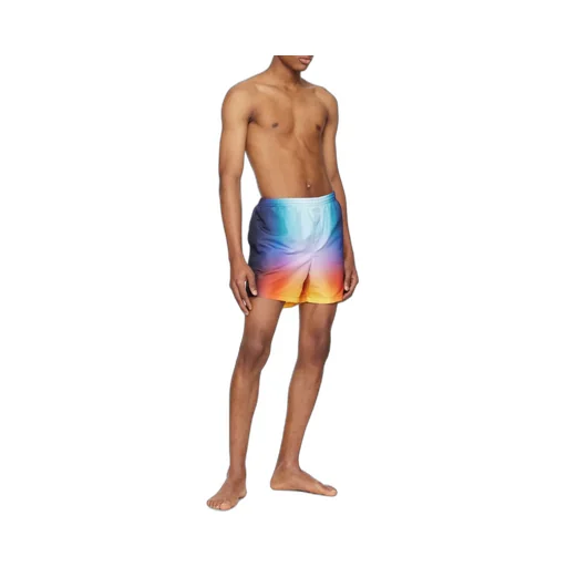 Gradient-Effect Logo Patch Swim Shorts