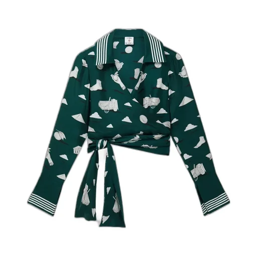 Graphic-Print Blouse