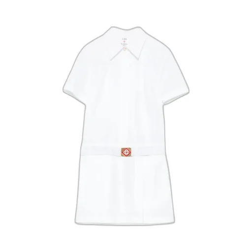 Pleated Cotton Mini Dress
