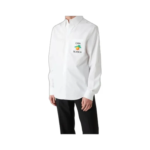 Orange Embroidered Long-Sleeved Shirt