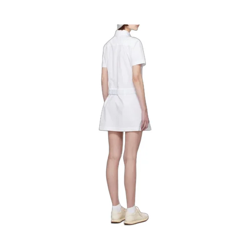 Pleated Cotton Mini Dress