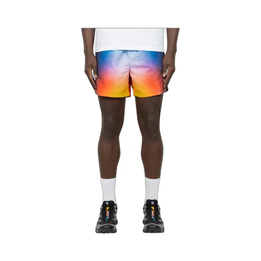 Gradient-Effect Logo Patch Swim Shorts