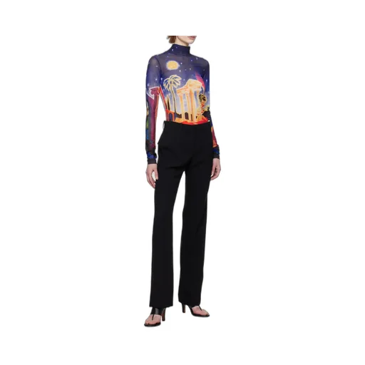 Graphic Printed High-Neck Top