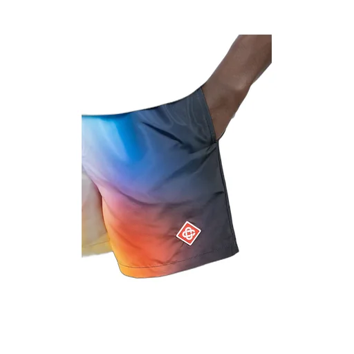 Gradient-Effect Logo Patch Swim Shorts