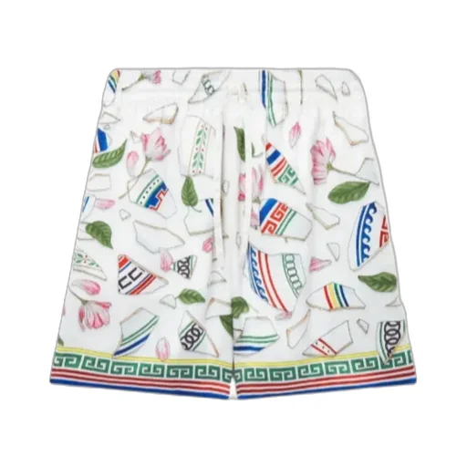 Graphic Printed Drawstring Bermuda Shorts
