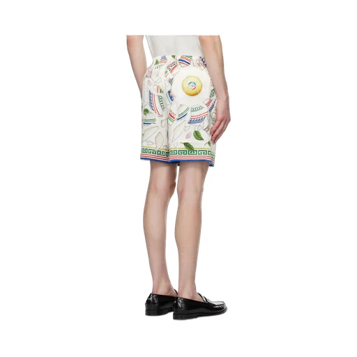 Graphic Printed Drawstring Bermuda Shorts