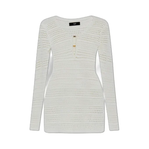 Open-Knit Long-Sleeve Dress