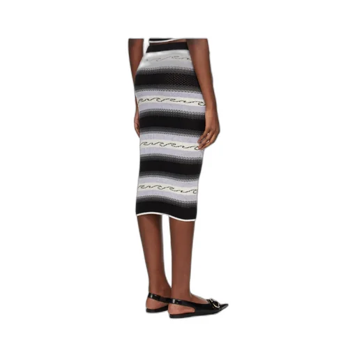 Wave Baja Striped Midi Skirt