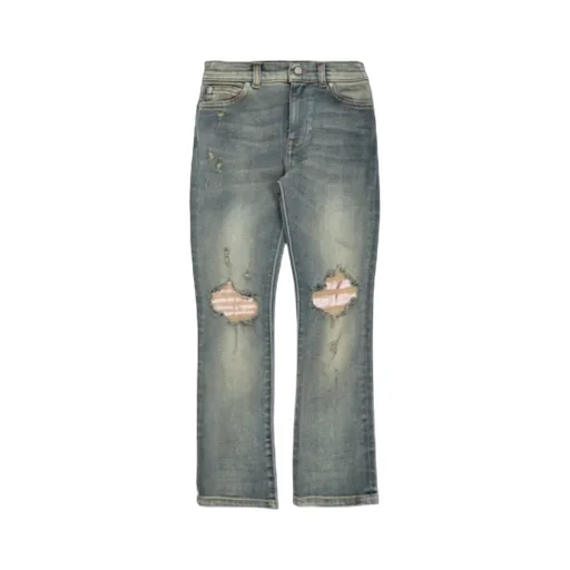 Distressed Light-Wash Jeans