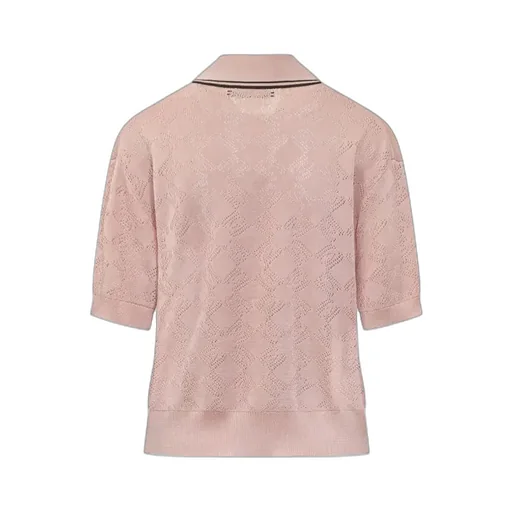 Open-Knit Viscose Polo Shirt